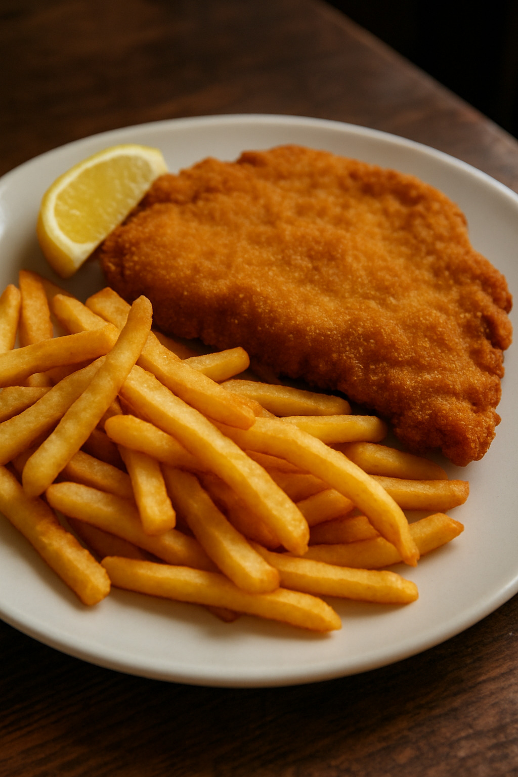 Schnitzel Wiener Art mit Pommes Frittes
